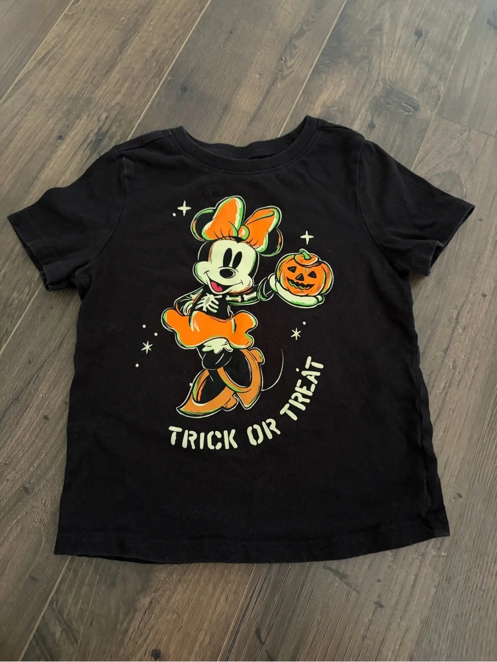 Old Navy Black Kids' Minnie Mouse Trick or Treat Tee with Orange Accents